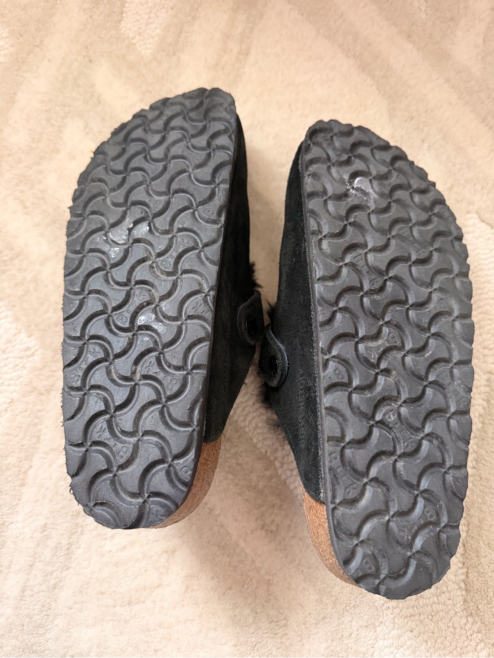 Birkenstock Boston Shearling Black Suede Clogs Size 38 US 7 - Picture 8 of 8